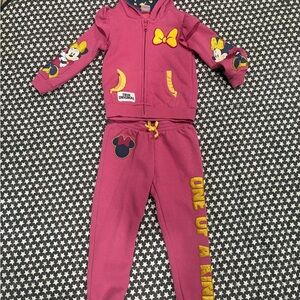 Toddler 4T Disney Character Hoodie& Joggers Set -GOOD CONDITION